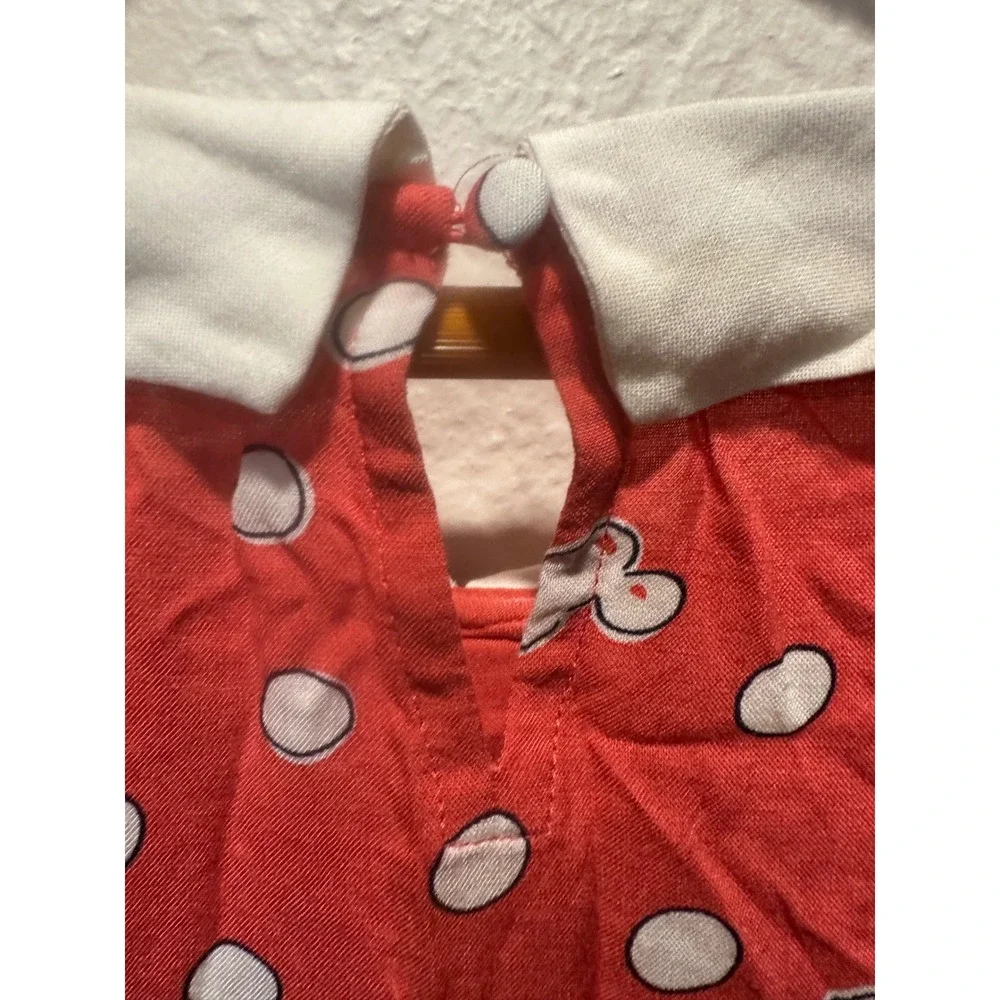 Disney LC Lauren Conrad Minnie Mouse Red Polka Dot Peter Pan‎ Collar Blouse S